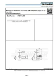 VDI30, turning tool holder, left hand, short, Type B2, 3/4", 212.115.250