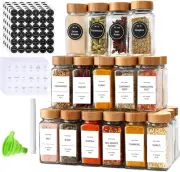 Complete 36-Piece 4oz Spice Jar Set with BPA-Free Glass and Shaker Lids