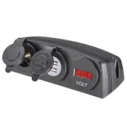 Narva 81191BL Heavy-Duty Surface Mount Accessory/Dual USB Sockets and 12/24V ...