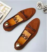 Retro Spring Mens Suede Slip on Pointed Toe Casual Shoes Fashion Loafers Flat SZ