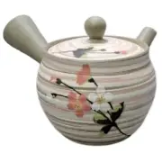 Teapot Kyusu Tokoname - AKIRA - Beige - 400 ml cc - Stainless Mesh - Sakura