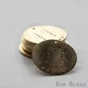 10 Pieces Raw Brass Round - Coin - with Multiple Holes-Charm-20mm (3781C)