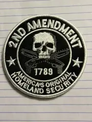 Homeland security America 2nd Amendment Second Embroidered Biker Patch Hook Loop
