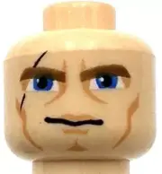 Lego New Light Nougat Minifigure Head Reddish Brown Eyebrows Large Blue Eyes