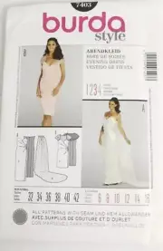 Burda 7403 Misses Evening Dresses Sewing Pattern Uncut Size 6-16
