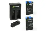 Wasabi Power Batteries (2 Pack and USB Dual Charger) for GoPro MAX