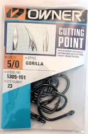 One (1) pack of Owner Gorilla Live Bait Fish Hooks Size 5/0 - Item 5305-151