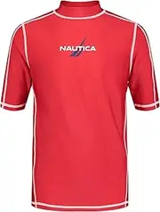 [NAUTICA] Boys' Short Sleeve Swim Rashguard with UPF 50+ Sun Protection