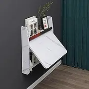 Wall Mounted Folding Table, Floating Laptop Computer Desk, Space-Saving Multifunctional Drop Down Computer Workstation for Study, Bedroom, Bathroom Or