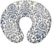 Blue Damask Floral Stretchy Nursing Pillow Covers Blue White Porcelain Floral Soft Snug Fits On Infant Nursing Pillow, Chinoiserie Pattern Newborn Feeding Pillow Case