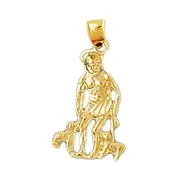 14K Gold Saint Lazarus Charm