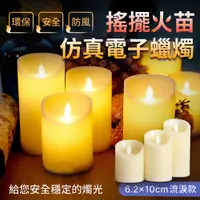 在飛比找PChome24h購物優惠-搖擺火苗仿真電子蠟燭 6.2x10cm流淚款 LED蠟燭燈 