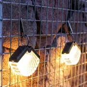 Solar Garden Lights 2Pcs Solar Fan-Shaped Wall Mounted Light With Clip Waterproof Outside Light Decor For Patios Courtyard