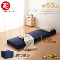 在飛比找momo購物網優惠-【潮傢俬】二代目日式三折獨立筒彈簧床墊-15cm(單人幅60