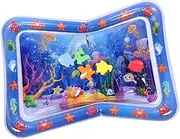 Abaodam Newborn Water Play Mat Inflatable Tummy Pad for Boy Girl Lightweight Portable Play Mat with Cartoon Patterns for Tummy Water Fun Activities