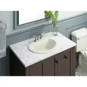 Bryant 20-1/4 In. Oval Drop-In Vitreous China Bathroom Sink in Biscuit with Over