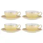 4pc Ashdene Buttermilk Parisienne Pearl Tea/Coffee Latte Mug Cup & Saucer Set