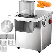 Electric Vegetable Dicer, 250W French Fry Potato Cutter Chipper, 5 Knife Nets, 1 Slicer, 2-4Mm Cutting Thickness Adjustable, Independent Switch, Power Off When Lid is Opened, for Potatoes and Carrots