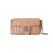 Gucci GG Marmont Camelia Super Mini Bag Rose Beige