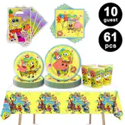 Spongebob Theme Birthday Party 10 Guest Tableware Value Pack