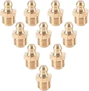 Poemtian 10 PCS Brass Straight Grease Fitting M5 X 0.8mm Thread Hydraulic Grease Fitting Accessories Straight Type Grease Nipple