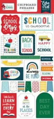 Classroom Reading Learn Grade Echo Park First Day of School Chipboard Phrases