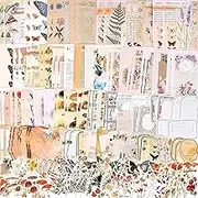 OSYLICT Vintage Scrapbook Supplies Pack,Retro Flower Stickers Paper for Art Journaling Bullet Junk Journal Planners DIY Craft Notebook Collage Album Aesthetic Picture Frames