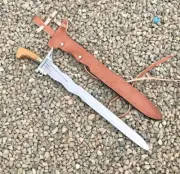 Custom Handmade Moro Kris Philippines Sword with Leather Sheath