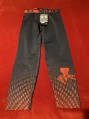 Under Armour coldgear boys leggings fitted sports compression size YSM gray