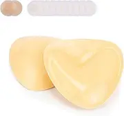 [MiniMunch] Ultra Push Up Sticky Bra Pads - Double Sided Adhesive Silicone Bra Inserts for Women | Invisible Lift for Backless Dresses, Swimsuits & Sports Bras | Reusable Waterproof Breast Pads (A Cup, Beige