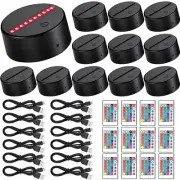 12 Pcs 3D Night LED Light Lamp Base 16 Colors Decorative Light Show Display Stan