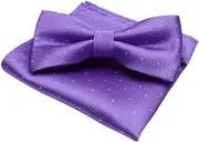 [Generic] Men's Wedding Party Pre-tied Bow Tie Pocket Square Set