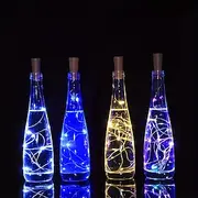 ElegantWeddingReceptionParty 1/2/6/10pcs Wine Bottle String Lights 2m 20LEDs with Cork Warm White White Multi Color Red Blue Waterproof Christmas Wedding De