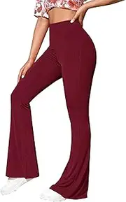 [Generic] Flare Pants for Women 2025 Trendy High Waist Tummy Control Bootcut Yoga Leggings Soft Comfy Workout Athletic Pants