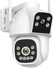 4MP 4G WiFi Surveillance Camera AI Auto Tracking Color Night Vision Two Way Audio Outdoor Dual Lens Dual Screen PTZ Security Cam(4MP 4G NO TF Card)