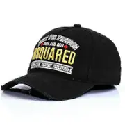 Men's Cotton Baseball Cap Embroidery Letters Dsquared Black [JKW]