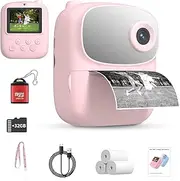 DIGITHINK 2025 Kids Print Camera,Best Gifts for Boys and Girls,32GB Memory,2.4 inch Front and Rear Camera with 1080p for Toddler and Teenagers Age 3-10 Year Old