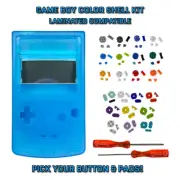 Nintendo Game Boy Color GBC LAMINATED READY Housing CLEAR BLUE Shell Kit