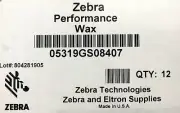 Zebra Eltron 05319GS08407 Wax Ribbon 3.31inx242ft 5319 Performance 0.5in 12Rolls