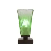 Toltec Luna Accent Table Lamp, Granite/5" Sq. Kiwi Green Crystal - 52-DG-637