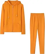 [hlysgo] Two Piece Sweatsuits for Women Long Sleeve Zip Up and Solid Color Pants Tracksuit Sets Lounge Sets