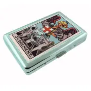 Tarot Card D21 Silver Metal Cigarette Case RFID Protection Wallet XX Judgement