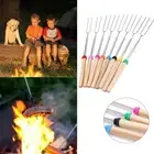 8x Extendable 32-81cm BBQ Forks Marshmallow Roasting Sticks Camping Skewers