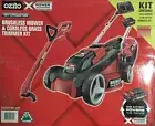 Ozito 18V Cordless Brushless Electric LAWN MOWER & TRIMMER & BATTERY Combo Kit