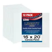 Blank Cotton Canvas Panels 16"x20" 12 PK Mounted Art Boards Paint Supplies Craft