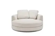 Hamilton Round Performance Fabric Swivel Armchair and a Half