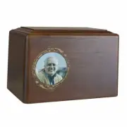 Large/Adult 240 Cubic Inches Alder Wood Cremation Urn for Ashes with Photo