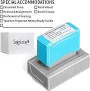 Sayglossy 1 Pcs Special Accommodations Self Inking Stamp for Teachers SPED Modifications Rubber Stamp First Day of School Teacher Back to School Dormitory Supplies (Blue)