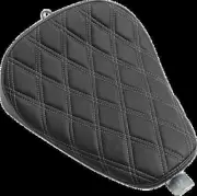 Black Silver Double Diamond Bobber Solo Seat for Sportster 883 Low 10