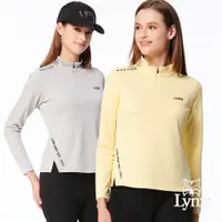 在飛比找PChome24h購物優惠-【Lynx Golf】女款合身版吸溼排汗緹花造型布料剪接開杈